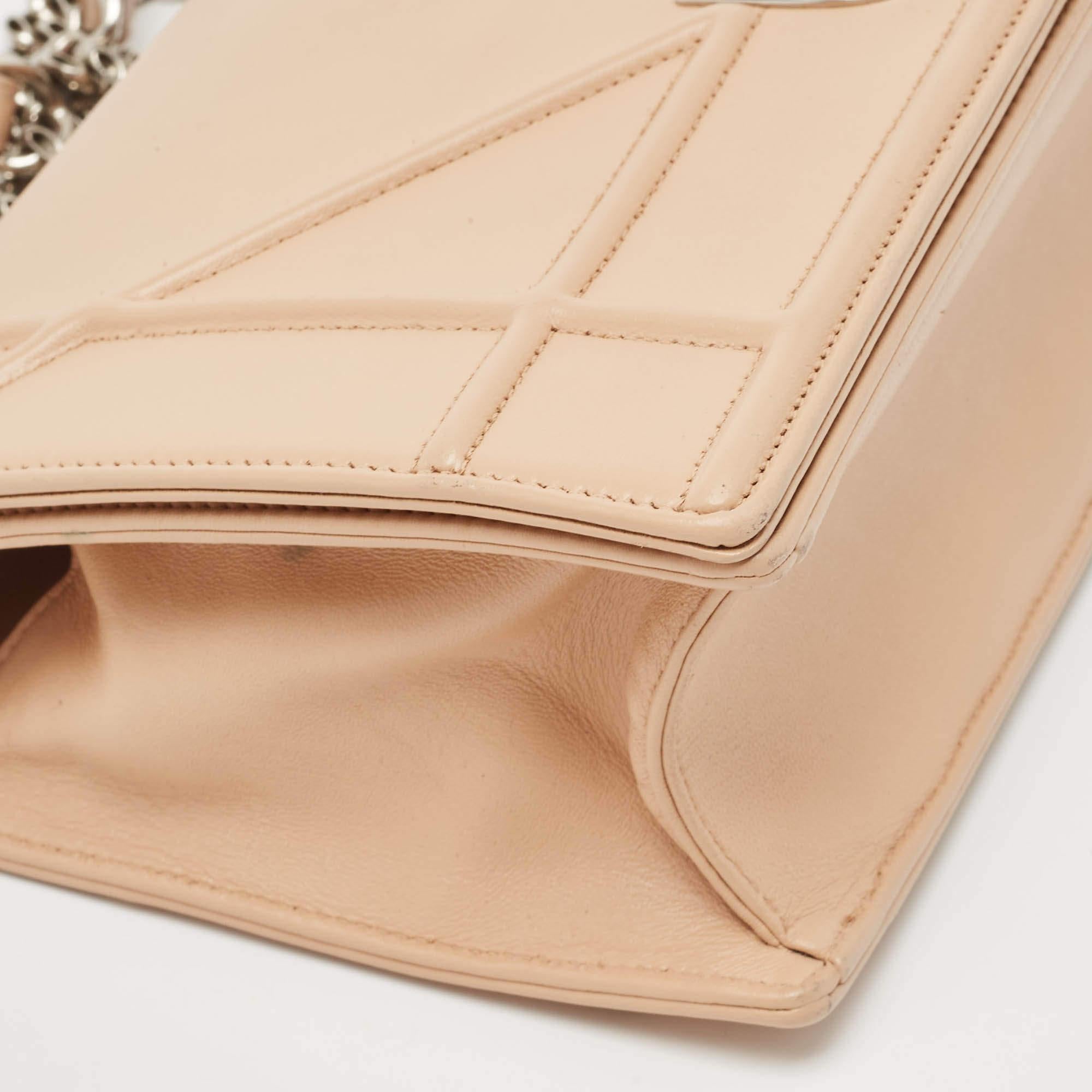 Dior Beige Leather Medium Diorama Flap Shoulder Bag For Sale 10