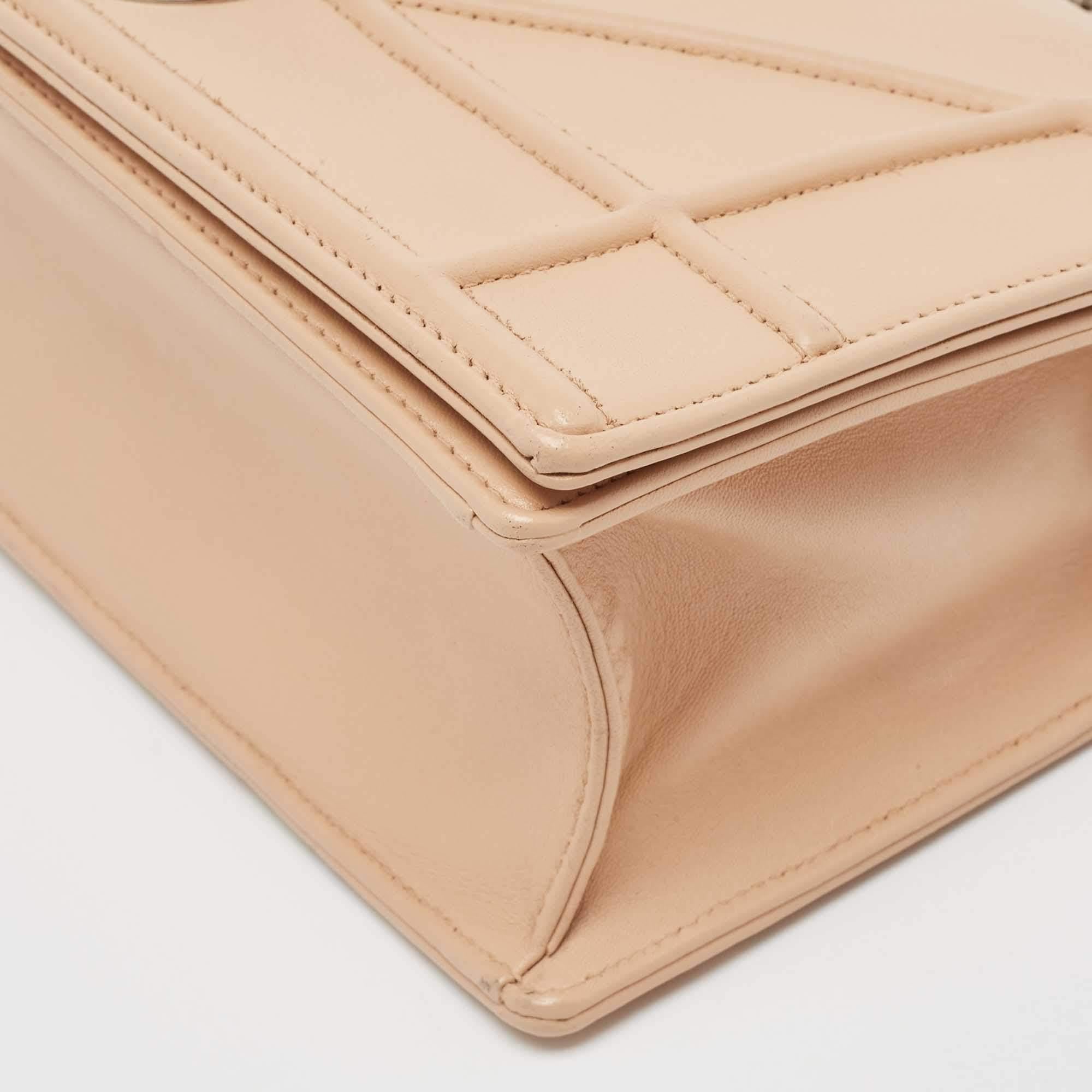 Dior Beige Leather Medium Diorama Flap Shoulder Bag For Sale 11