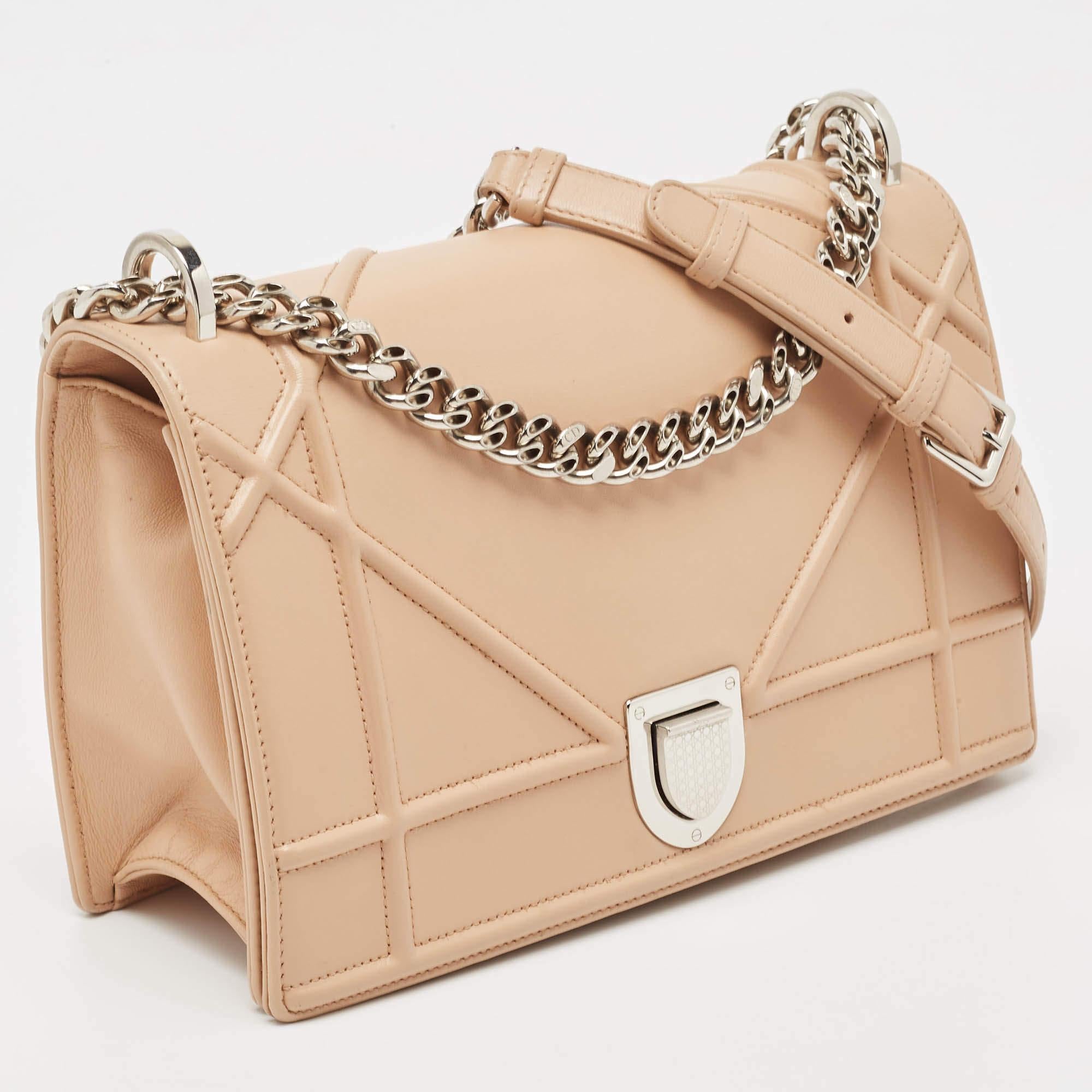 Women's Dior Beige Leather Medium Diorama Flap Shoulder Bag