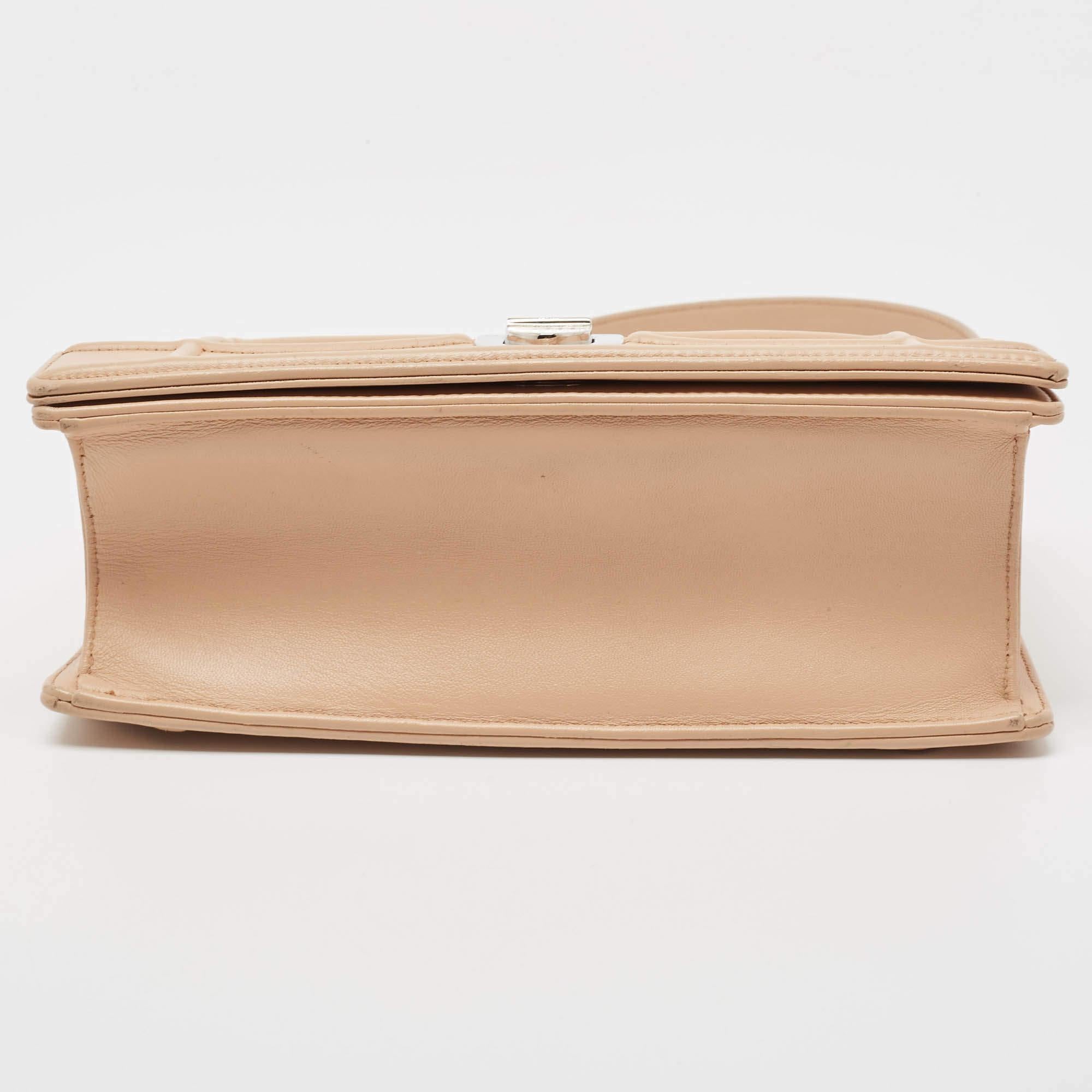 Dior Beige Leather Medium Diorama Flap Shoulder Bag For Sale 1