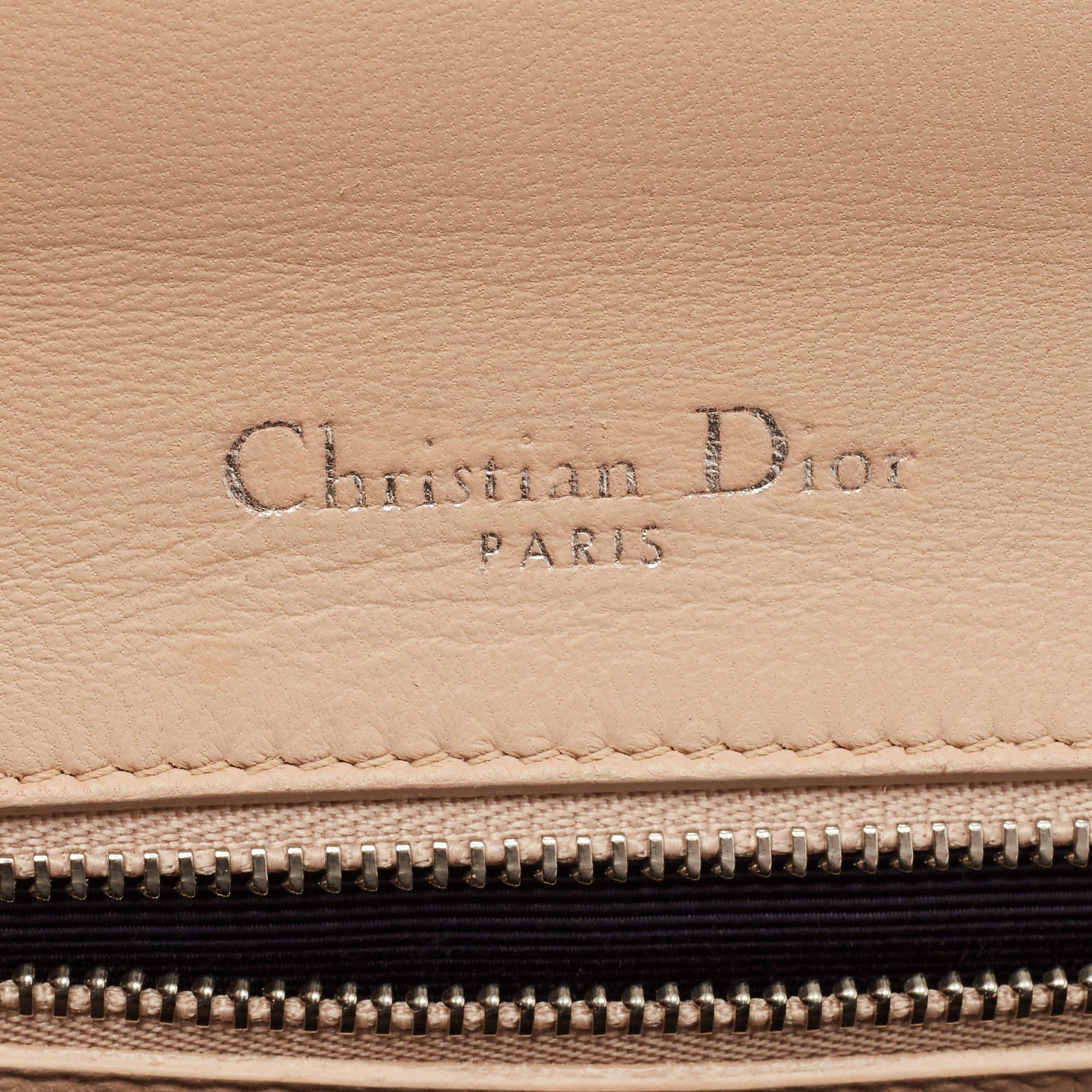 Dior Beige Leather Medium Diorama Flap Shoulder Bag For Sale 2