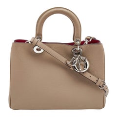 Dior Beige Leather Medium Diorissimo Shopper Tote