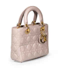 Dior Beige Leather Small Lady Dior Bag