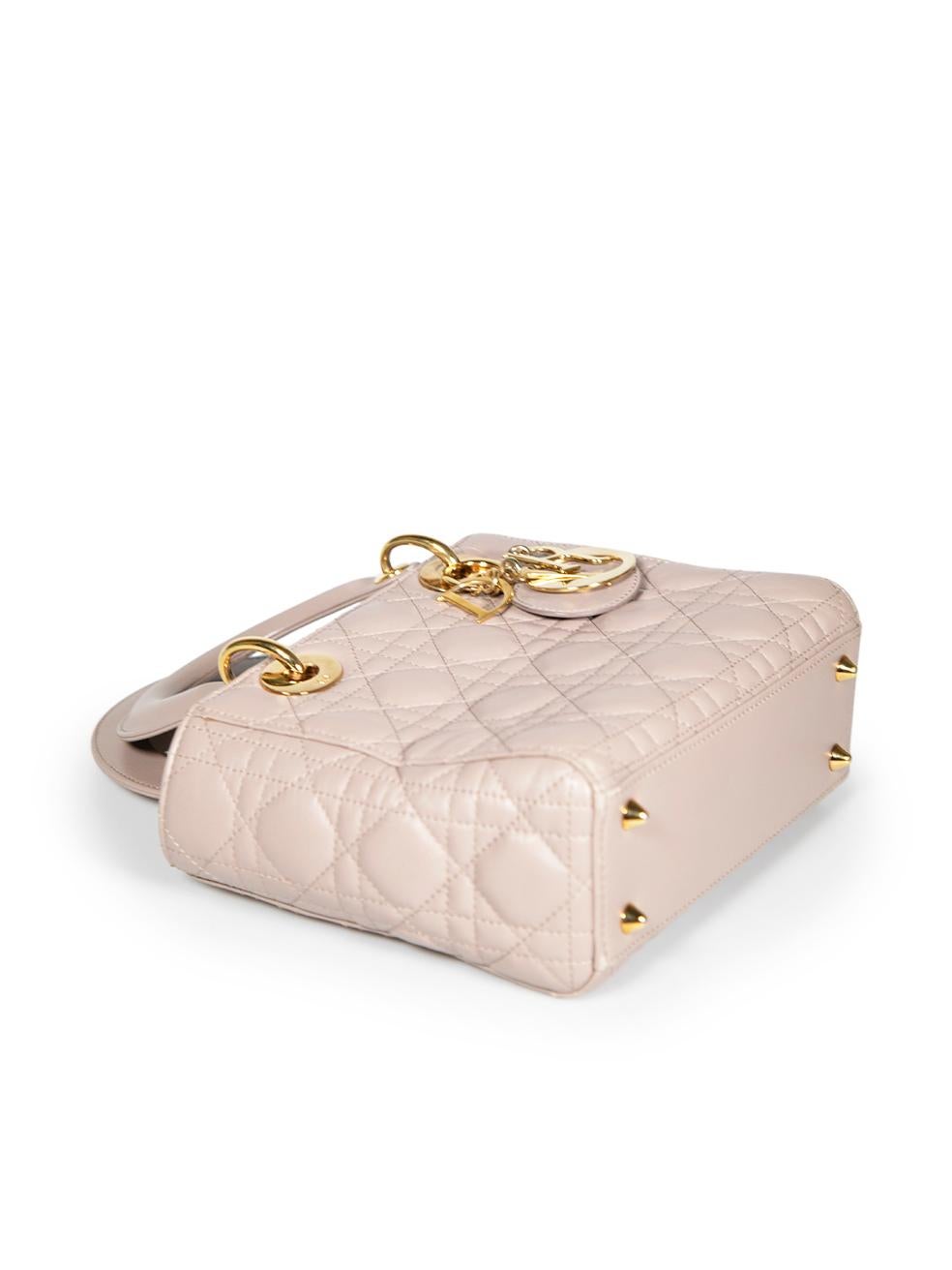 Dior Beige Leather Small Lady Dior Bag 1