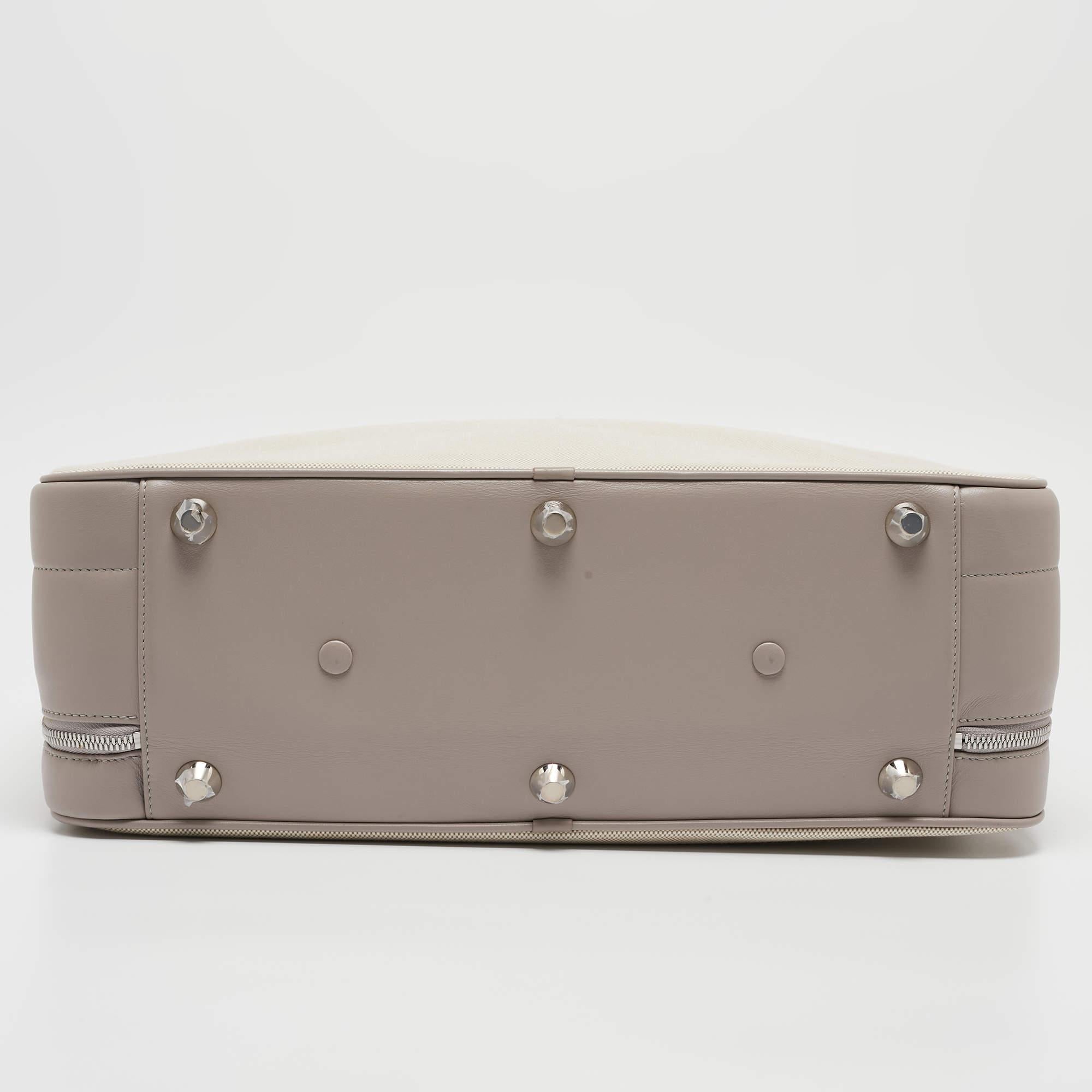 Dior Beige/Lilac Canvas and Leather Nappy Suitcase For Sale 12