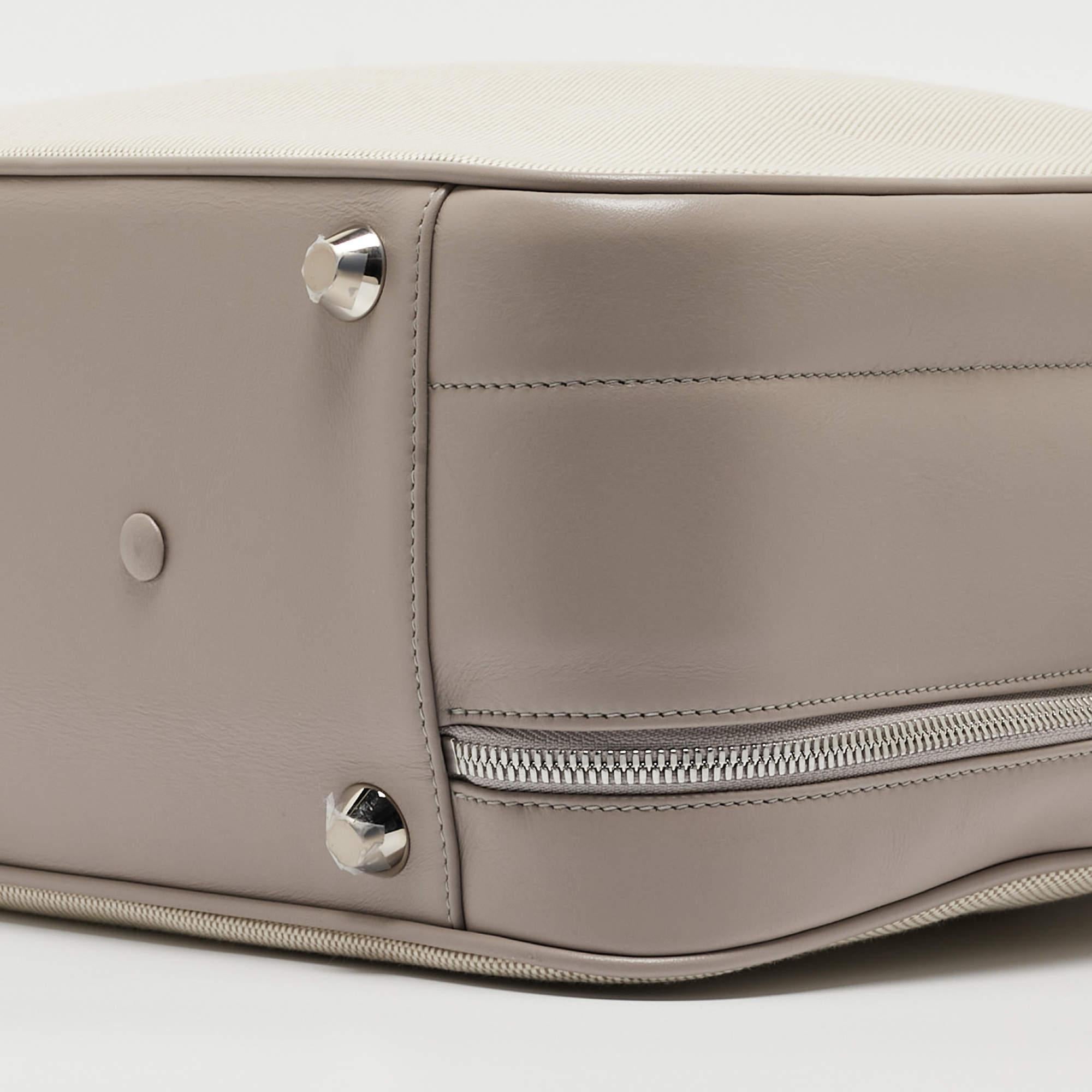 Dior Beige/Lilac Canvas and Leather Nappy Suitcase For Sale 14