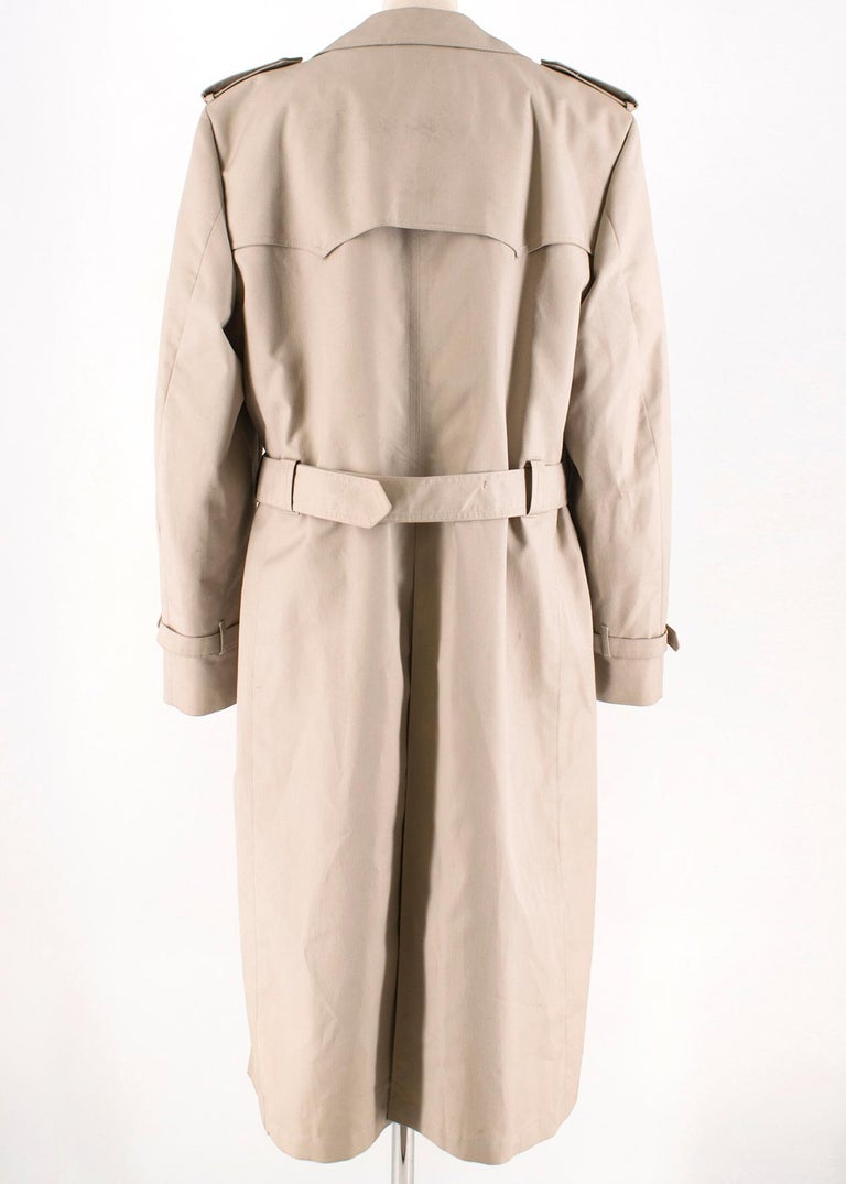 Dior Beige Longline Trench Coat - Size Large - 40 For Sale at 1stDibs