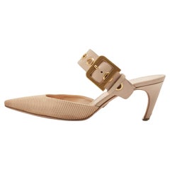 Dior Beige Mesh and Leather D Dior Mules Size 39