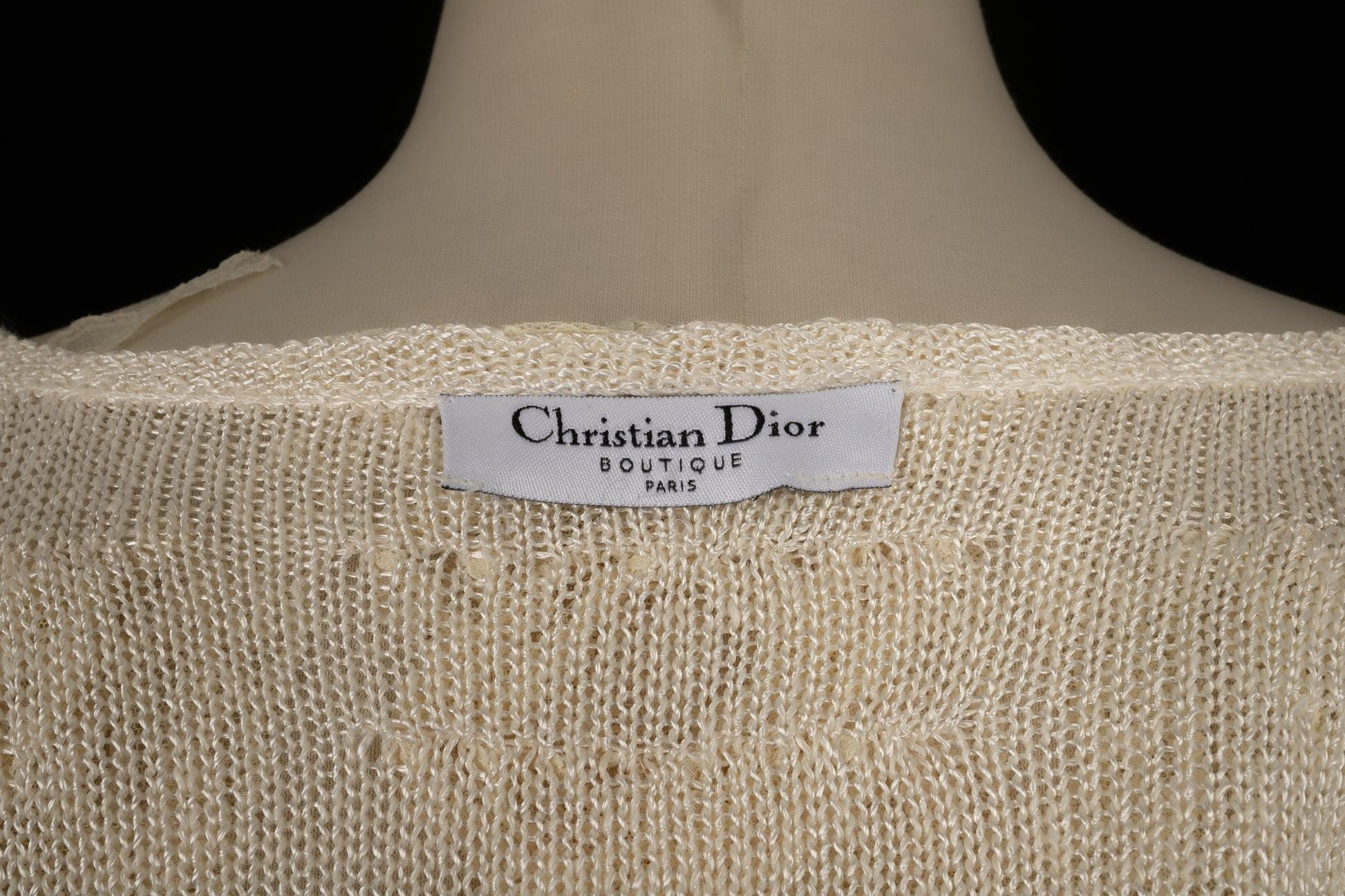 Dior Beige Mesh Cardigan with Lace 3