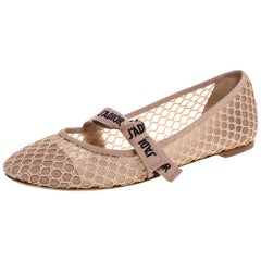 Dior Beige Mesh Miss J'adior Ballet Flats Size 40