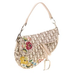 Dior Beige Monogram Canvas Romantique Saddle Bag