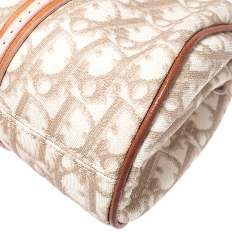 Dior Beige Monogram Coated Canvas Romantique Trotter Flap Bag 1