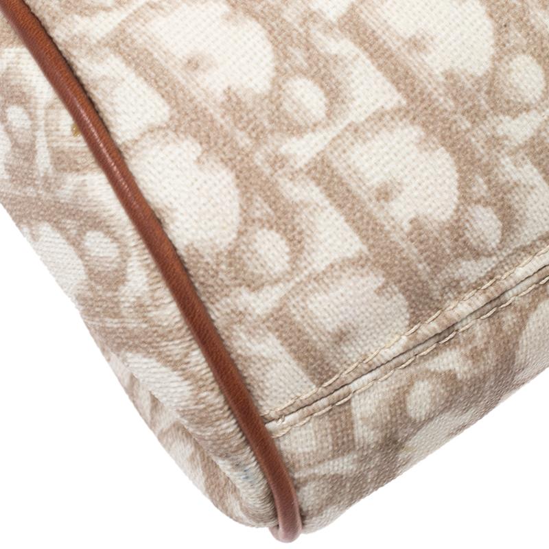 Dior Beige Monogram Coated Canvas Romantique Trotter Flap Bag 2