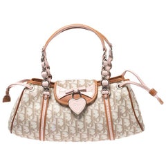 Dior Beige Monogram Coated Canvas Romantique Trotter Flap Bag