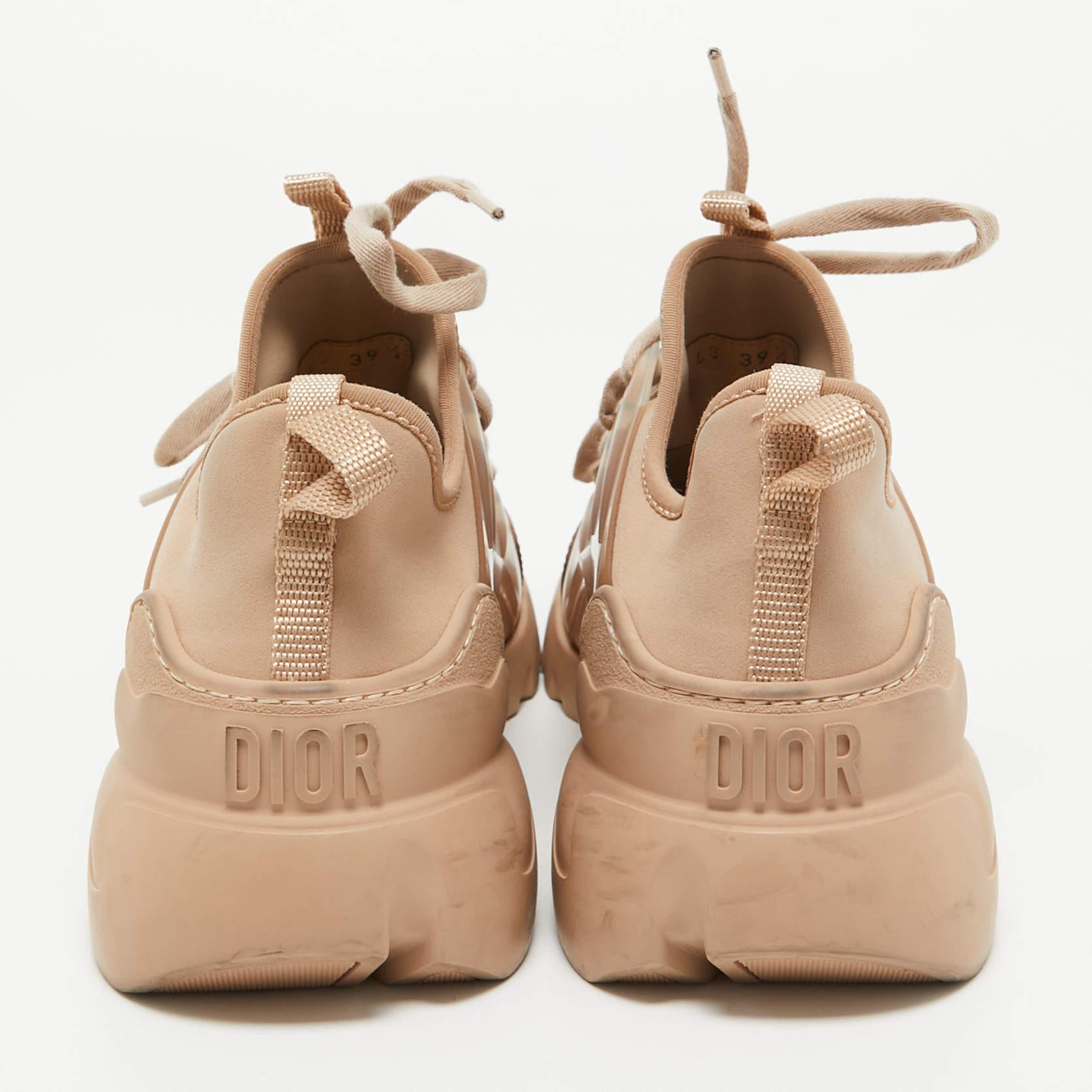 Women's Dior Beige Neoprene and Rubber D-Connect Sneakers Size 39.5