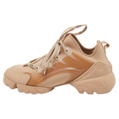 Dior Beige Neoprene and Rubber D-Connect Sneakers Size 39.5