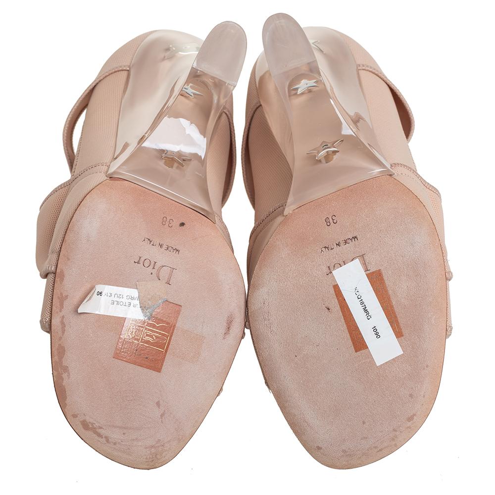 Dior Beige Neoprene Etoile Sandals Size 38 In Good Condition In Dubai, Al Qouz 2