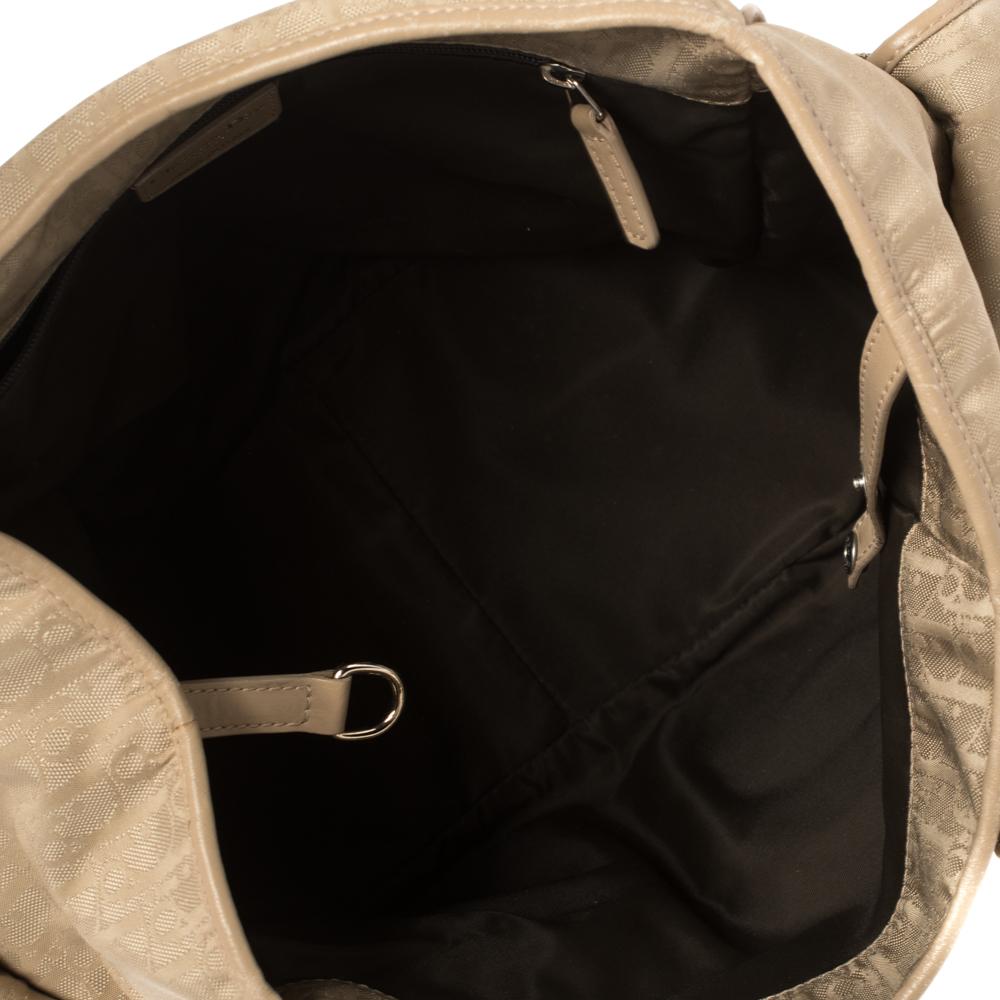 Dior Beige schräge Segeltuch- und Leder Tote mit mehreren Taschen 2