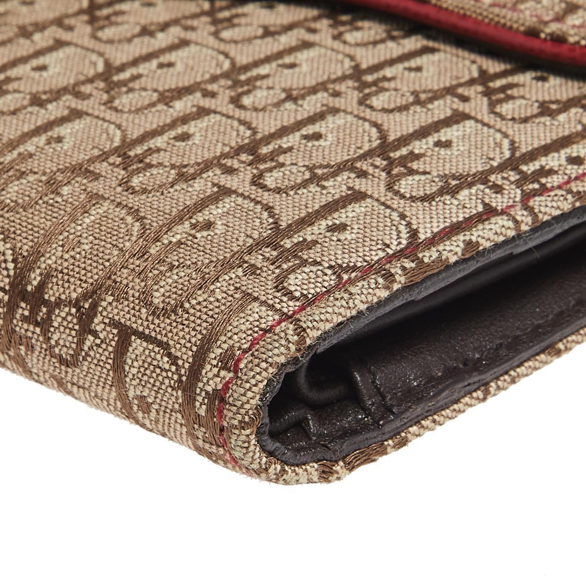 Dior Beige Oblique Canvas Rasta Saddle Compact Wallet 1
