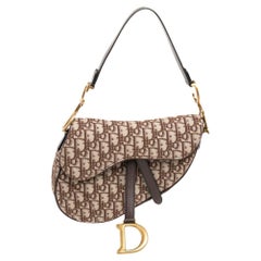 Dior Beige Oblique Canvas Saddle Bag