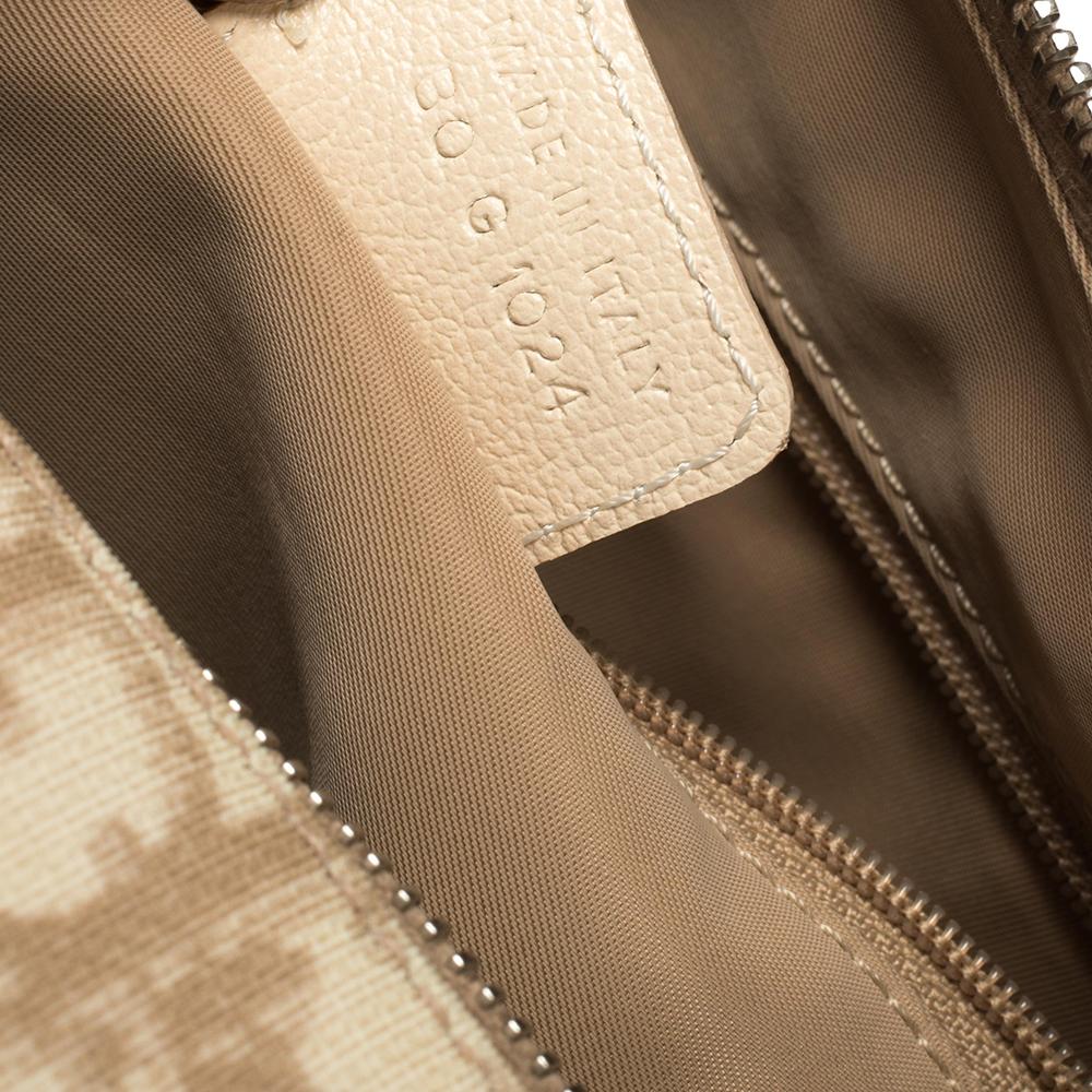 Dior Beige Schräge Tasche aus beschichtetem Canvas und Leder mit Blumenstickerei Boston 8
