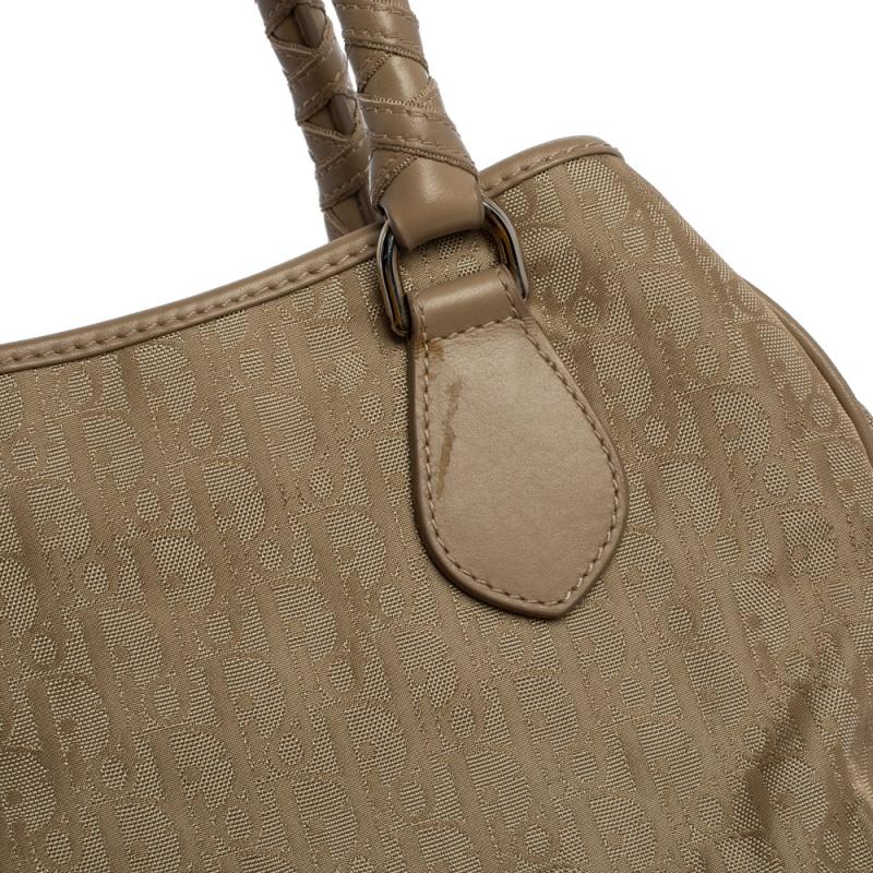 Dior Beige Oblique Nylon and Leather Lovely Tote 8