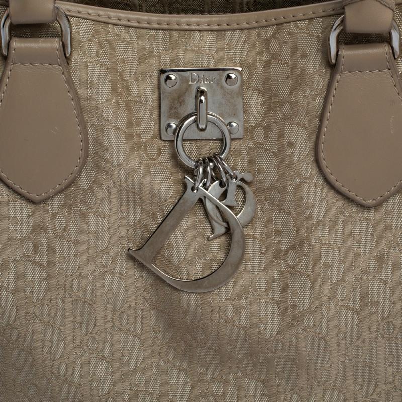 Dior Beige Oblique Nylon and Leather Lovely Tote 9