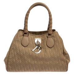 Dior Beige Oblique Nylon and Leather Lovely Tote