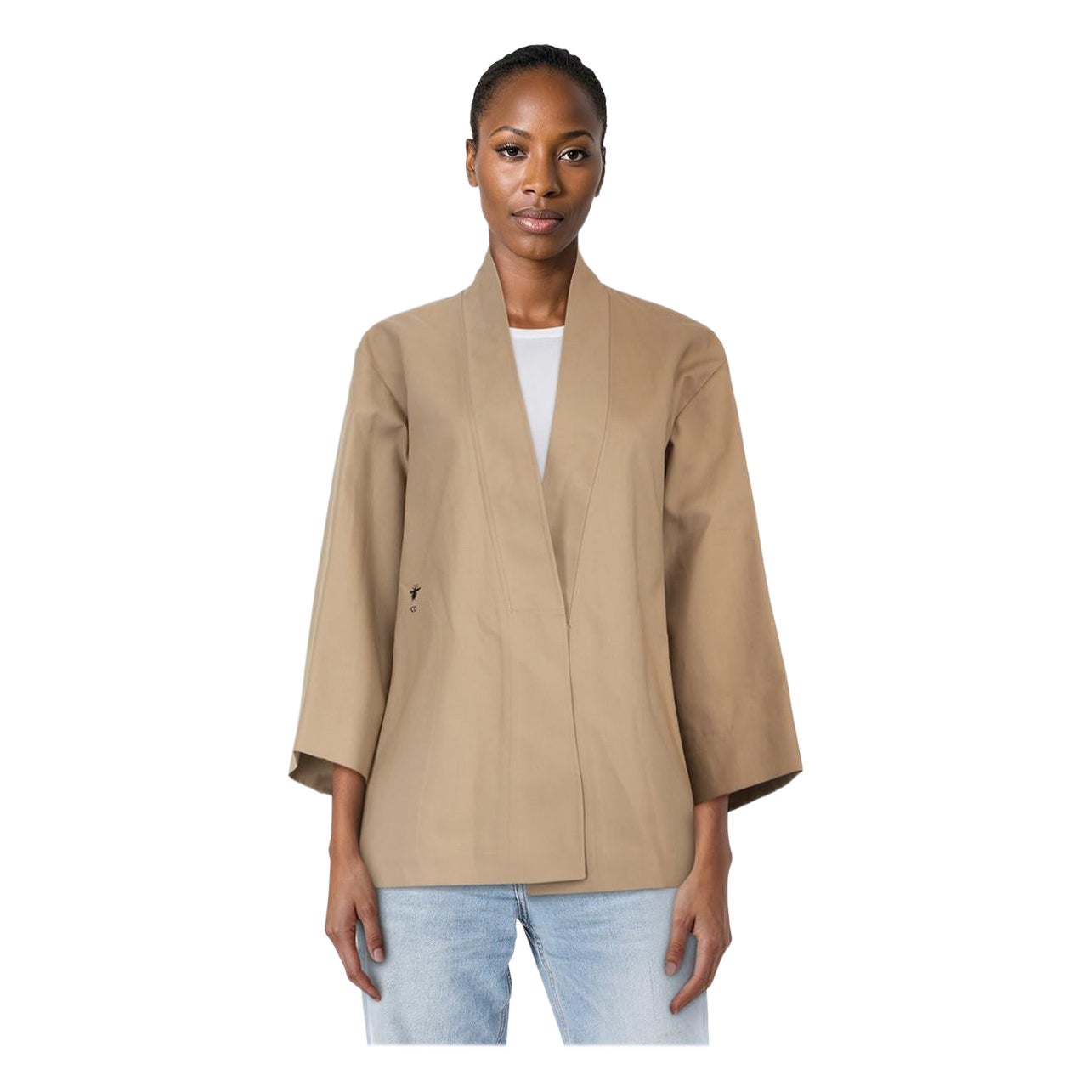 Dior Beige Open Back Jacket Size M For Sale