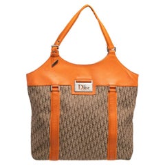 Dior Beige/Orange Diorissimo Canvas and Leather Shoulder Bag