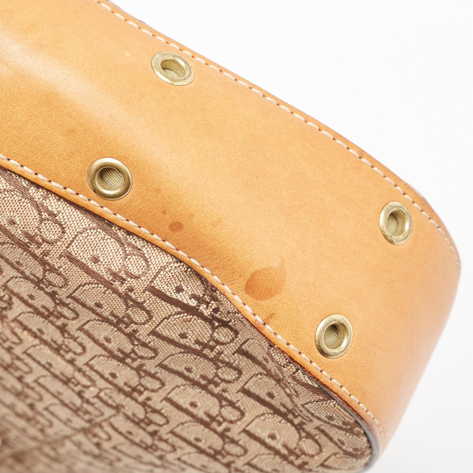 Dior Beige/Orange Oblique Canvas and Leather Street Chic Shoulder Bag 5