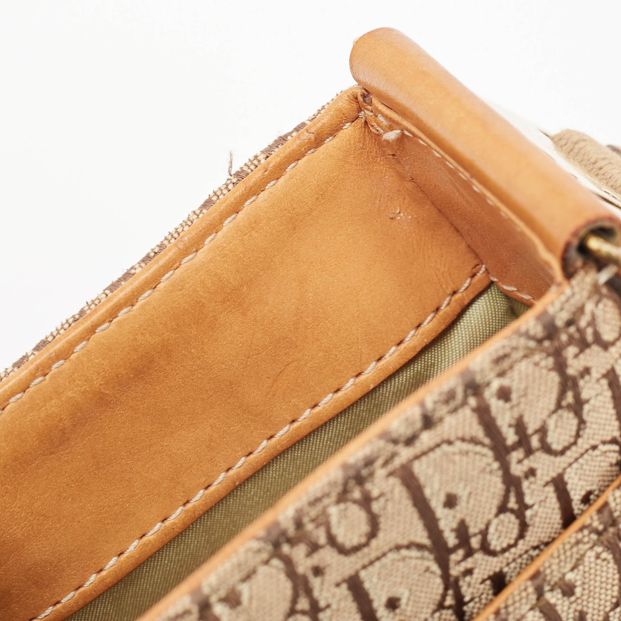 Dior Beige/Orange Oblique Canvas and Leather Street Chic Shoulder Bag 3