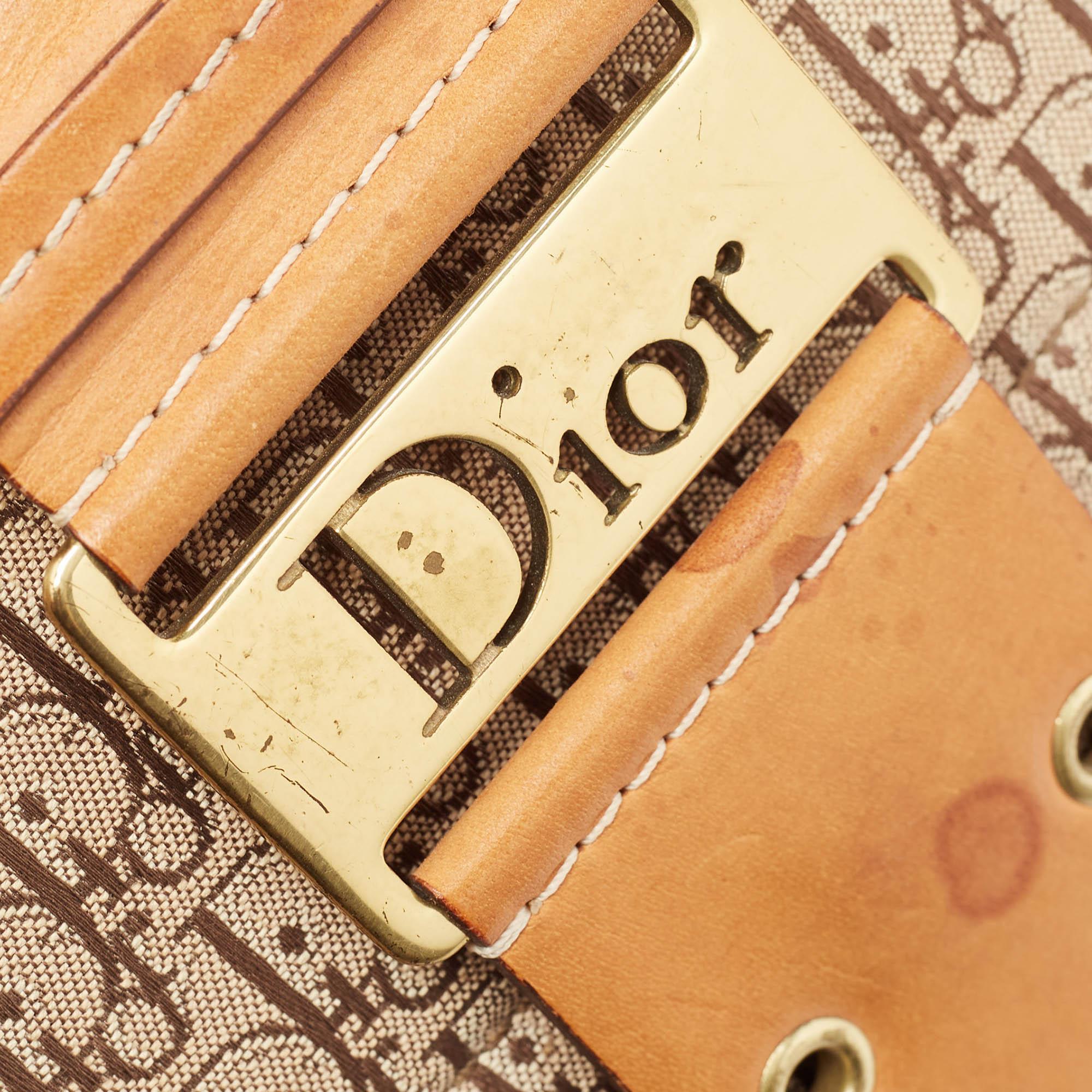 Dior Beige/Orange Oblique Canvas and Leather Street Chic Shoulder Bag 4