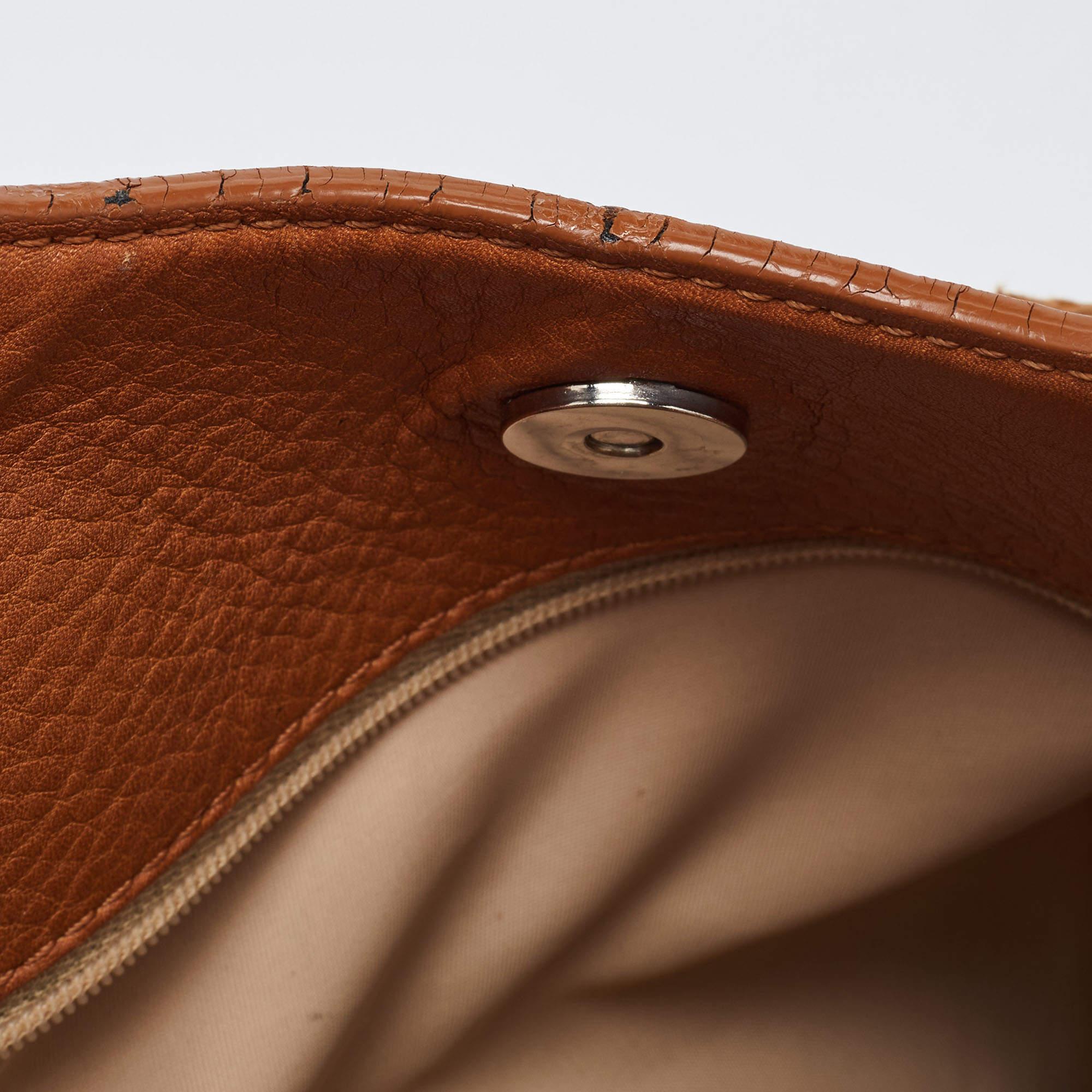 Dior Beige/Orange Oblique Vintage-Tasche aus Segeltuch und Leder im Angebot 7