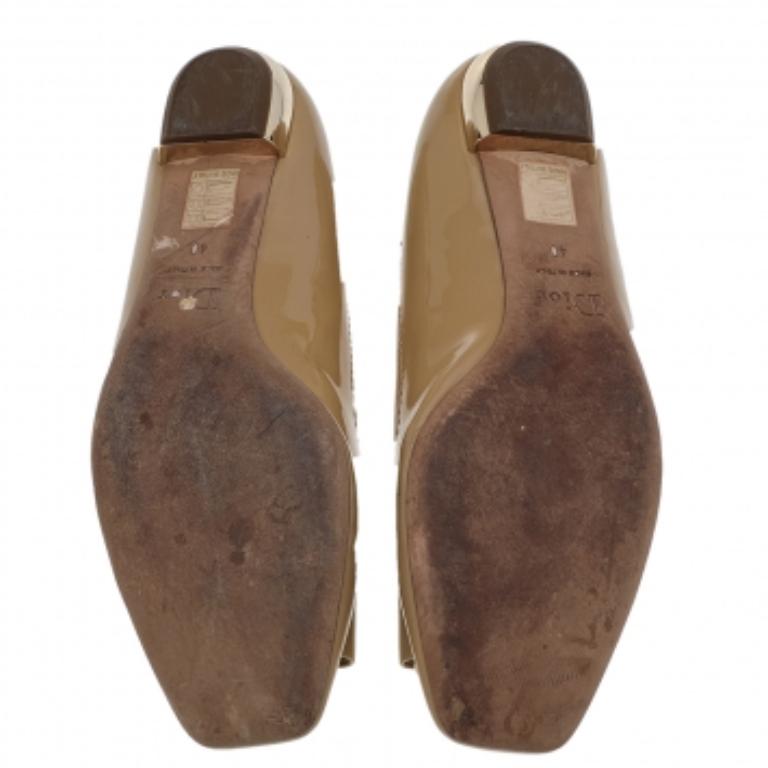 Bailarinas de charol beige Dior talla 40 en venta 2