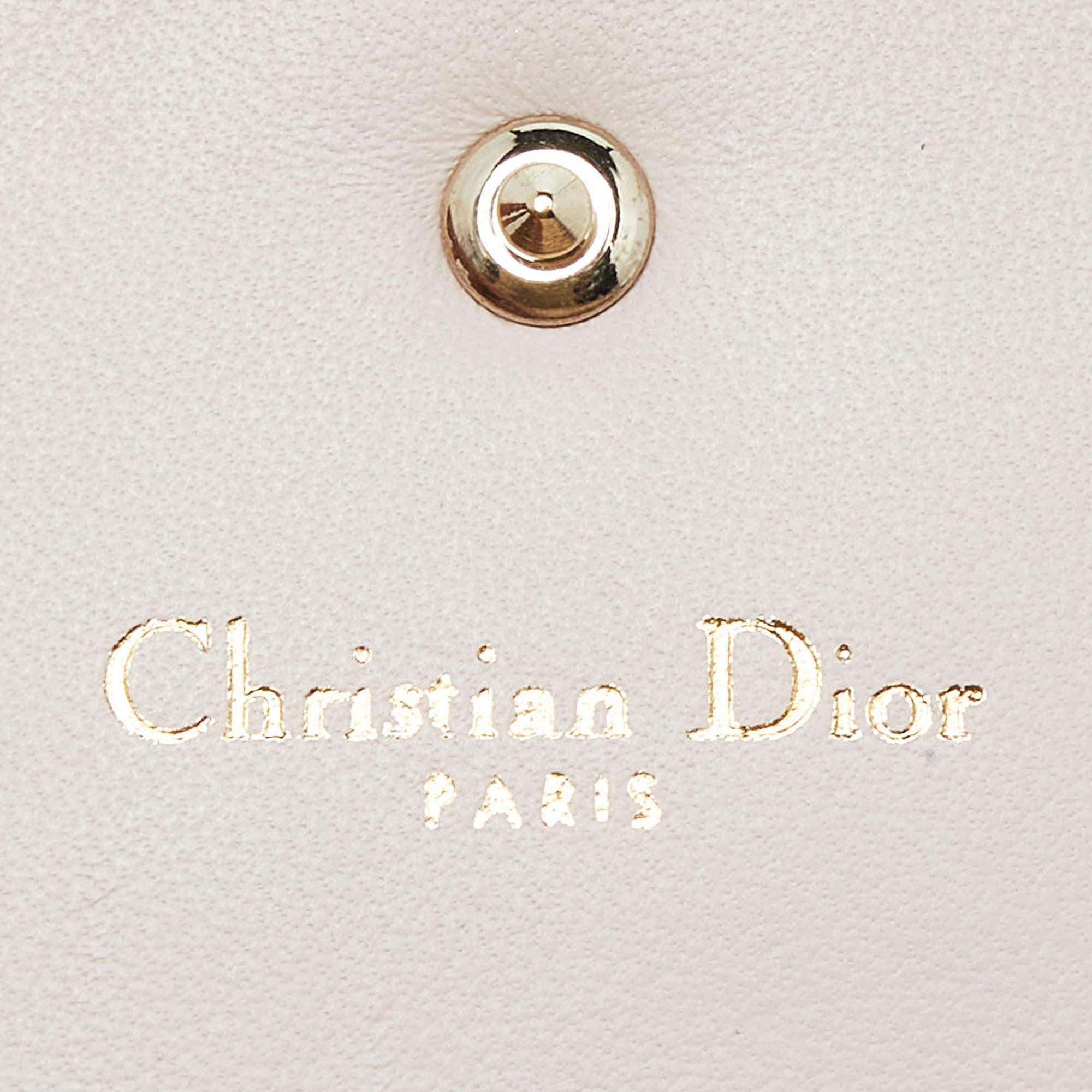 Dior Beige Patent Leather Diorama Wallet on Chain 6