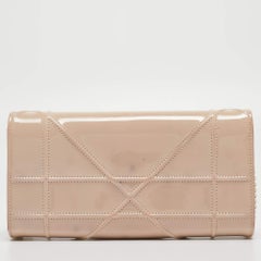Dior Beige Patent Leather Diorama Wallet on Chain