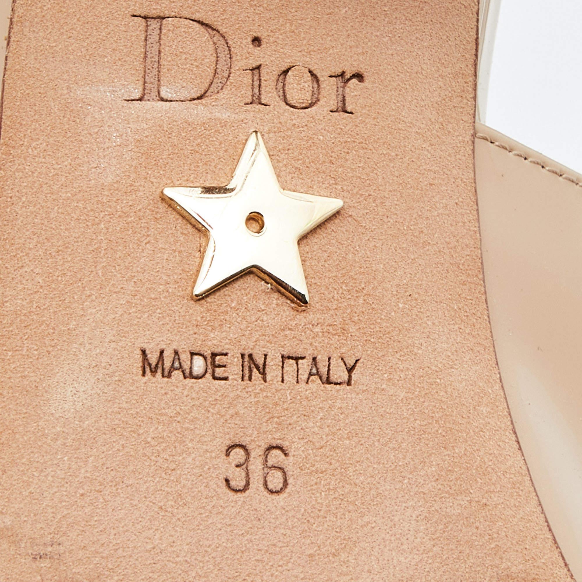 Dior Beige Patent Leather J'adior Slingback Pumps Size 36 2