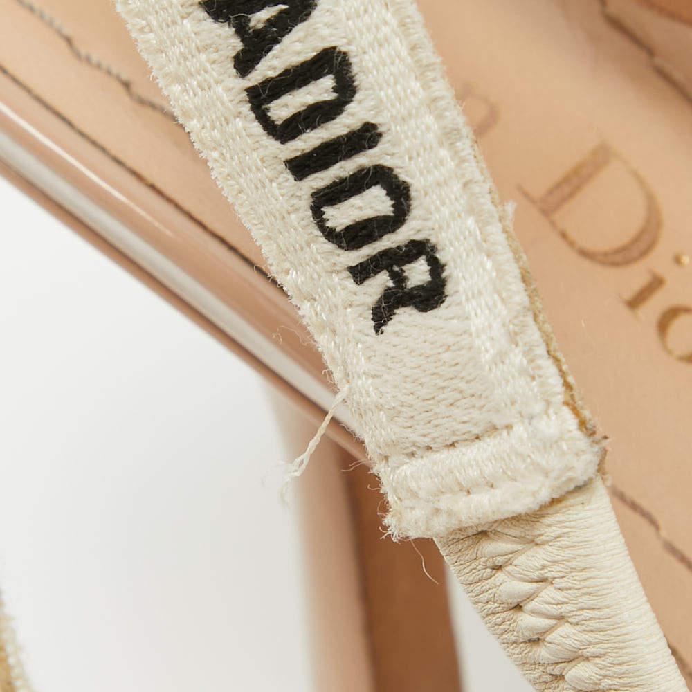 Dior Beige Patent Leather J'Adior Slingback Sandals Size 36 2