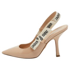 Dior Beige Lackleder J'Adior Slingback-Sandalen Größe 36