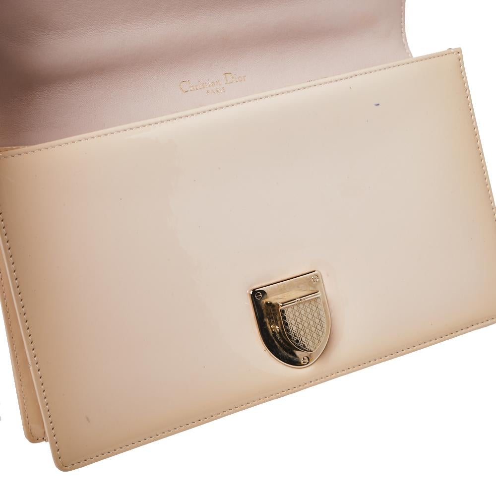 Dior Beige Patent Leather Medium Diorama Shoulder Bag 6