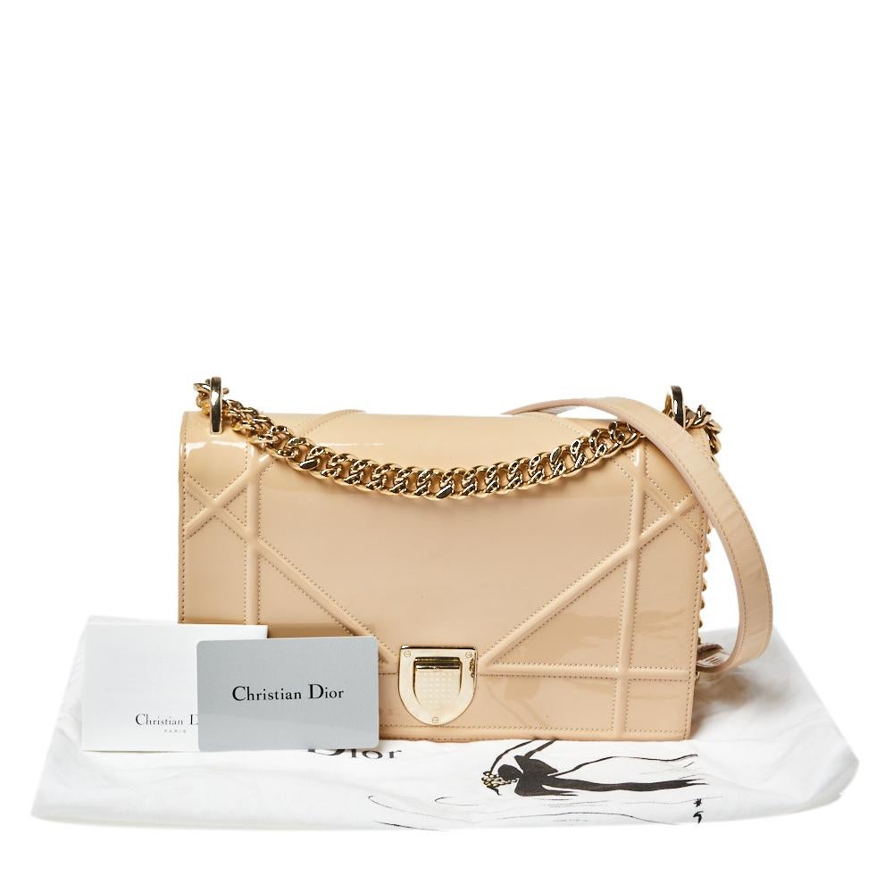 Dior Beige Patent Leather Medium Diorama Shoulder Bag 9