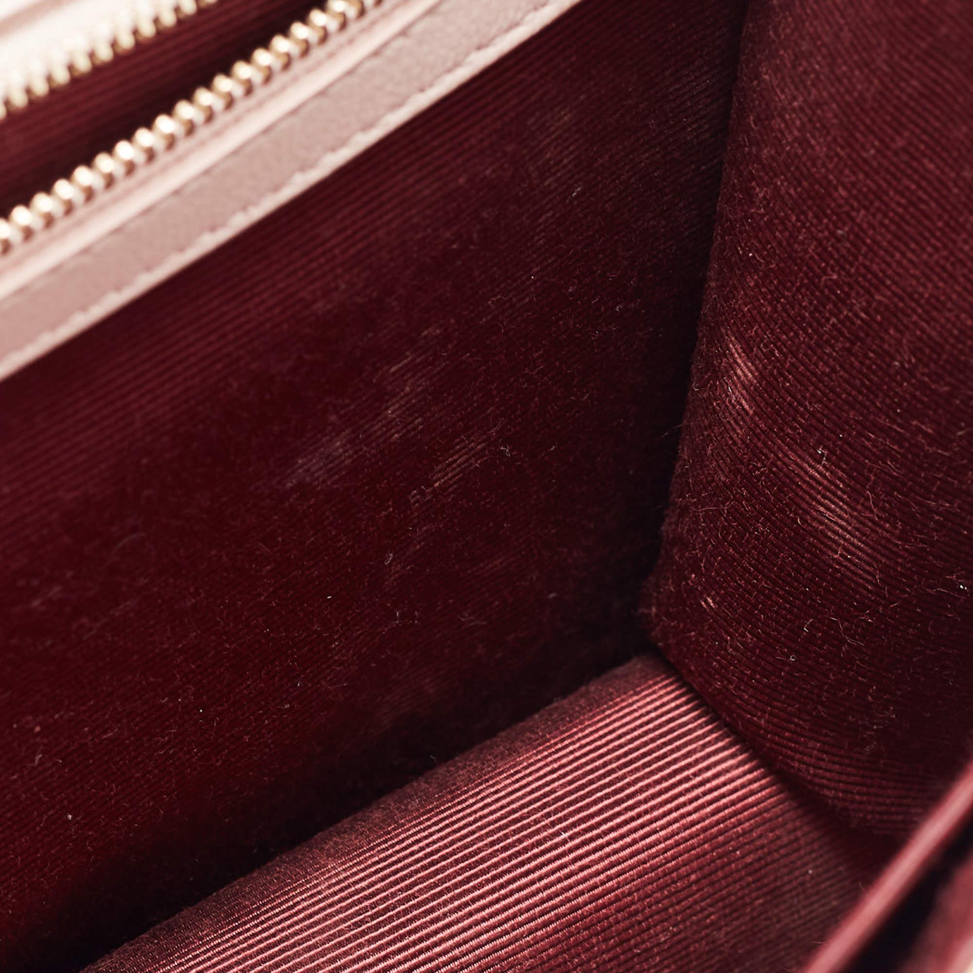 Dior Beige Patent Leather Medium Diorama Shoulder Bag For Sale 11