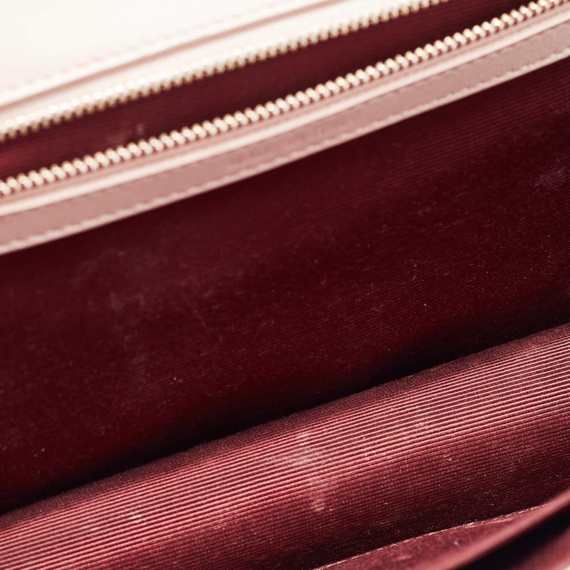 Dior Beige Patent Leather Medium Diorama Shoulder Bag For Sale 14