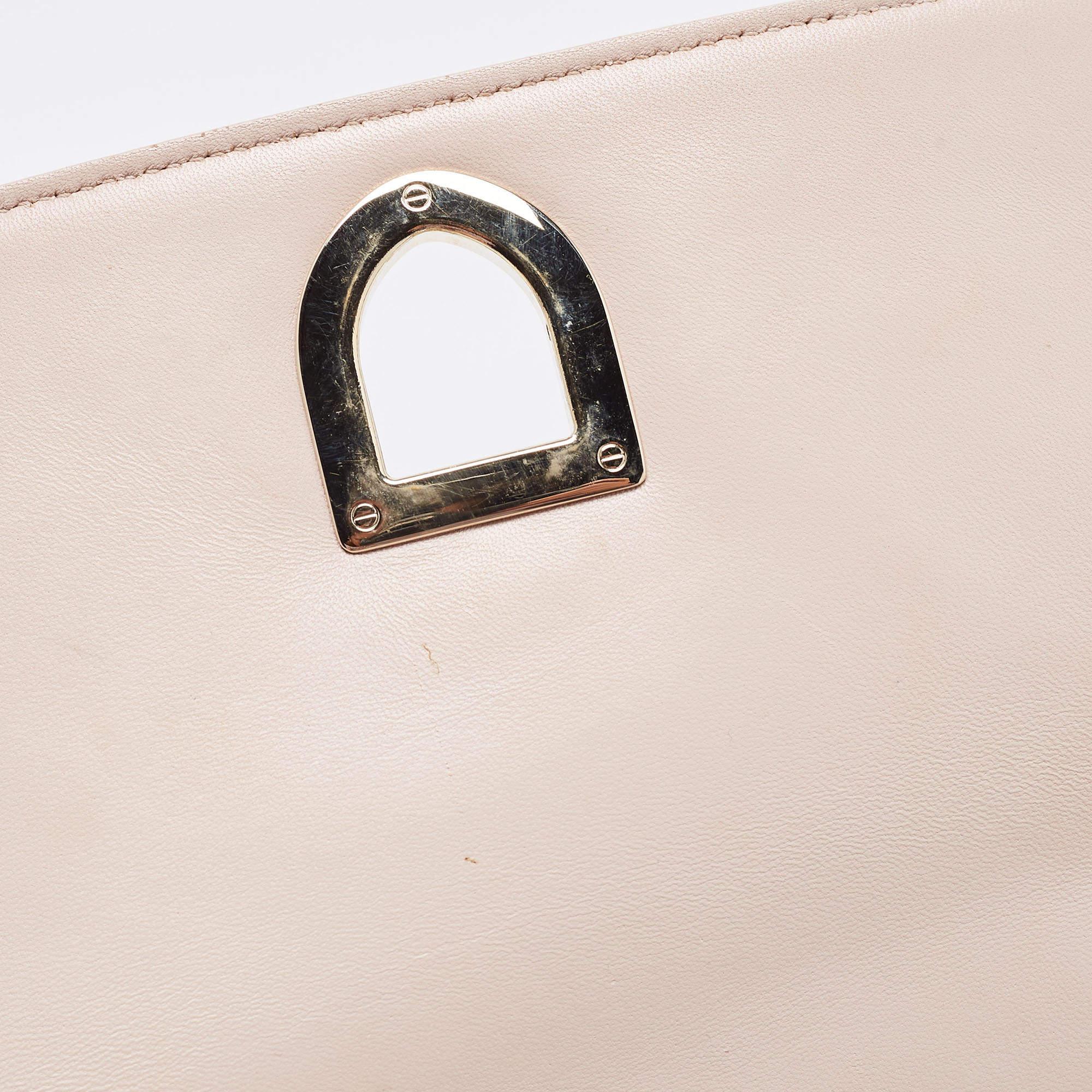 Dior Beige Patent Leather Medium Diorama Shoulder Bag For Sale 15