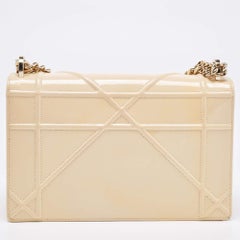 Dior Beige Patent Leather Medium Diorama Shoulder Bag