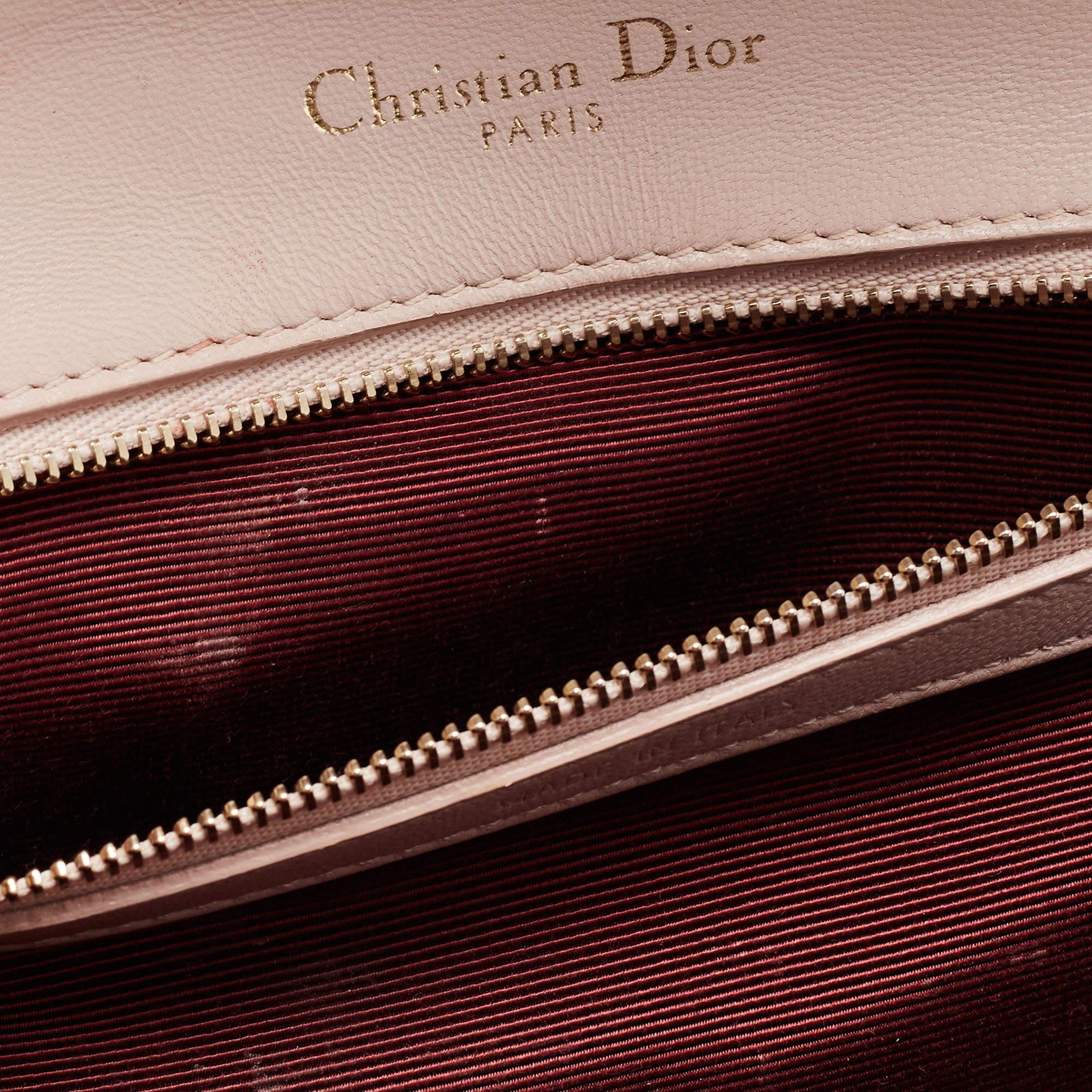 Dior Beige Patent Leather Medium Diorama Shoulder Bag For Sale 2