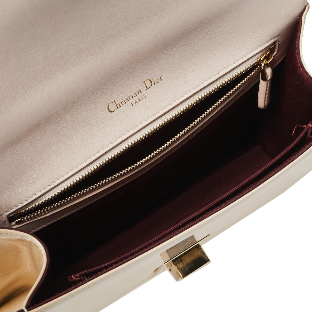Dior Beige Patent Leather Medium Diorama Shoulder Bag 4