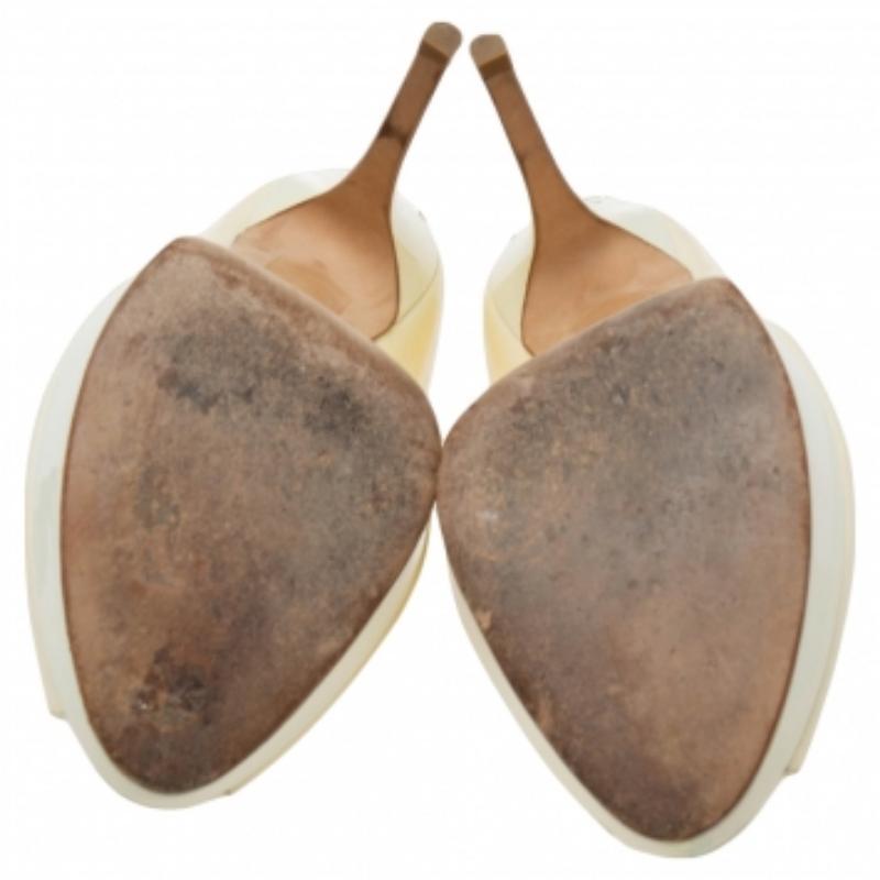 Bombas de plataforma con puntera abierta Miss Dior en charol beige Dior Talla 40.5 en venta 3