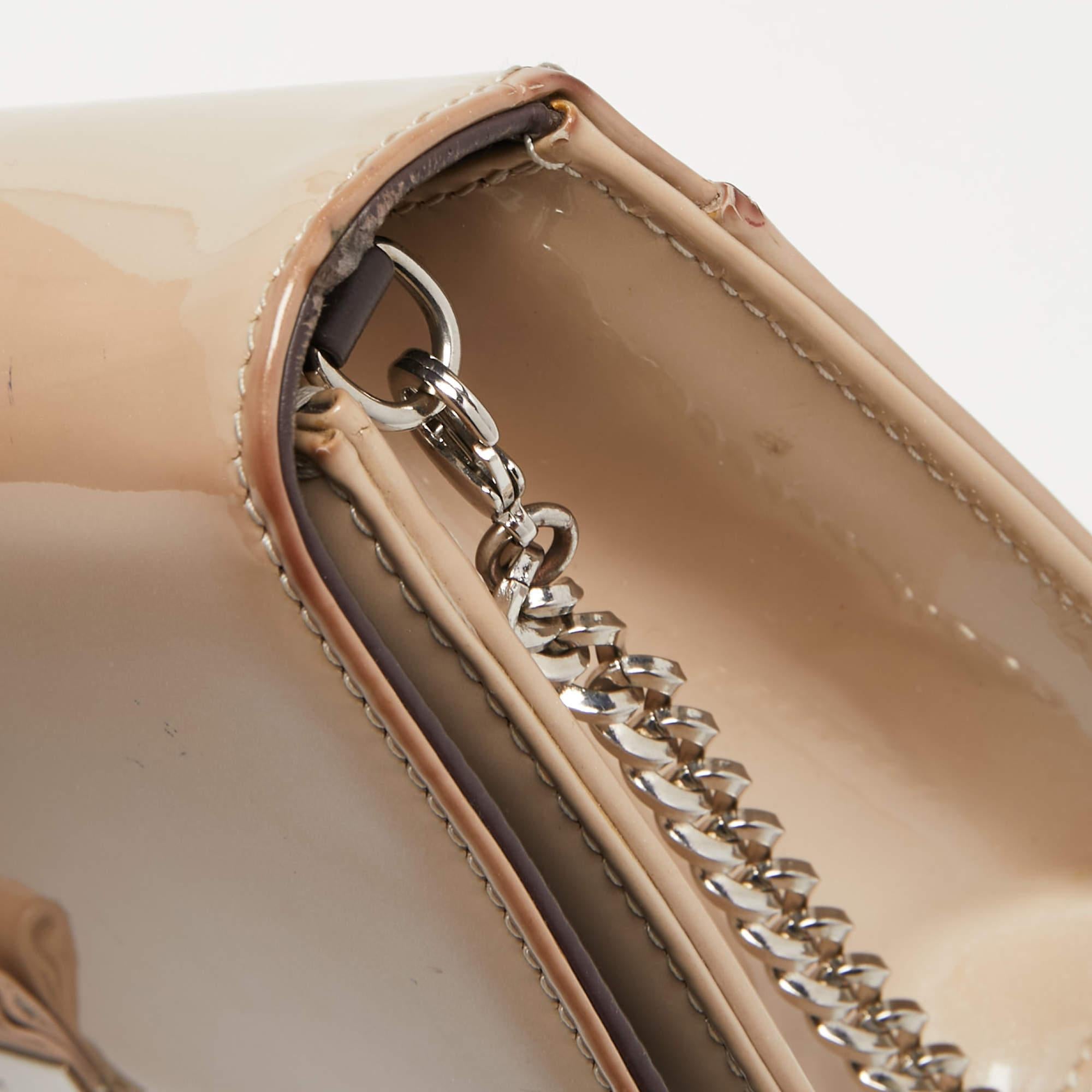 Dior Beige Patent Leather Miss Dior Promenade Chain Shoulder Bag 8